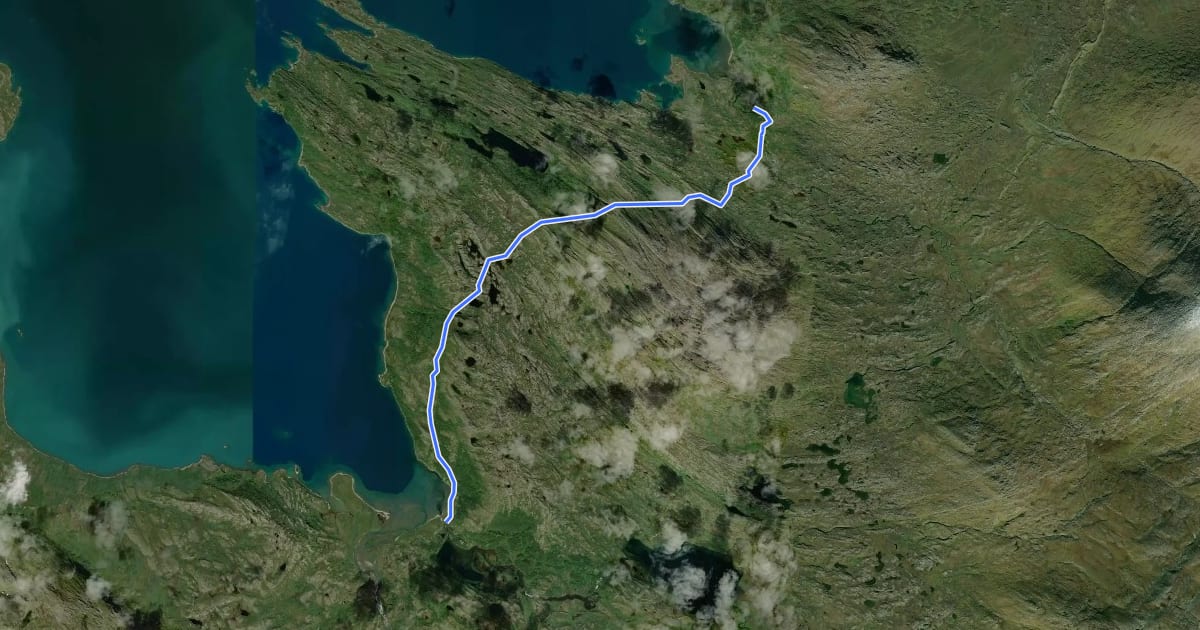 Маршрут Nordkalottruta Etapp 38: Arasluokta - Stáloluokta на спутниковом снимке