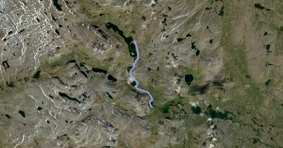 Маршрут Nordkalottruta Etapp 8: Pihtsusjärvi - Meekonjärvi на спутниковом снимке