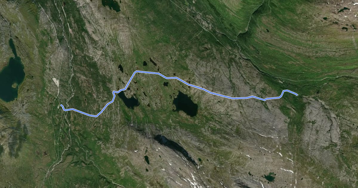Маршрут Nordlandsruta Etapp 16: Lønstua - Graddis fjellstue на спутниковом снимке