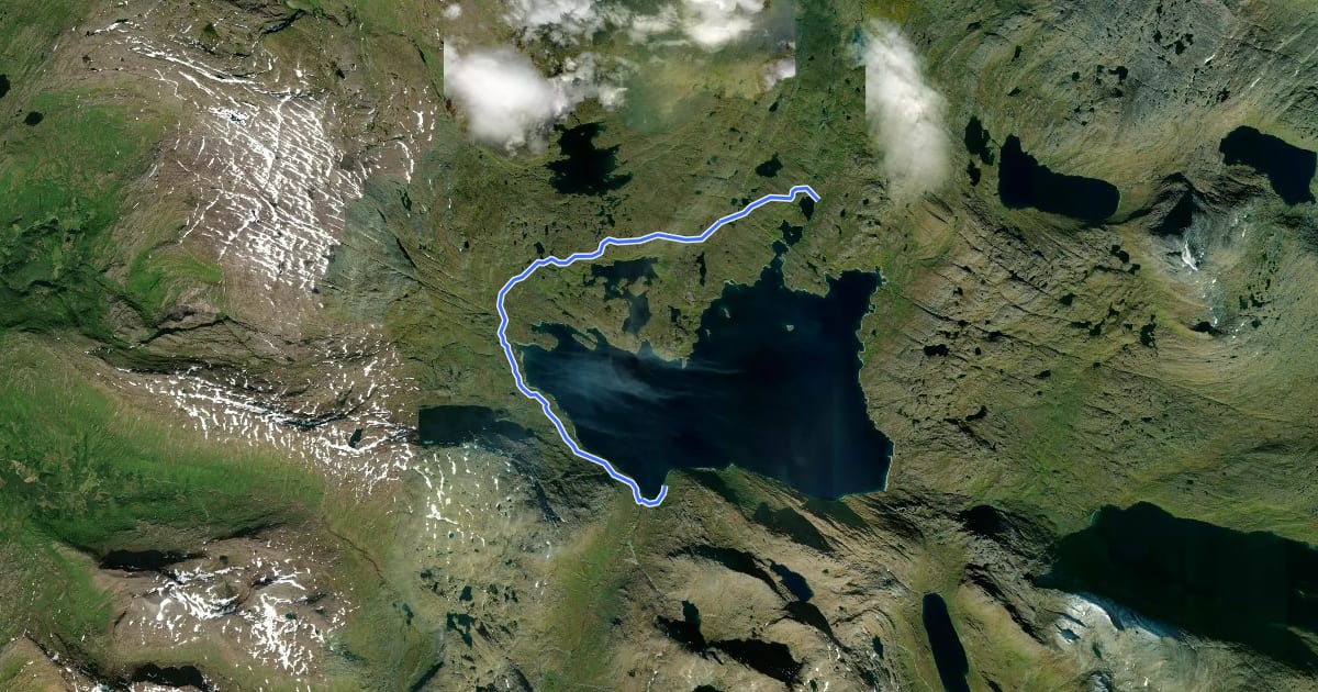 Маршрут Nordlandsruta Etapp 20: Balvashytta - Tjoarvihytta на спутниковом снимке