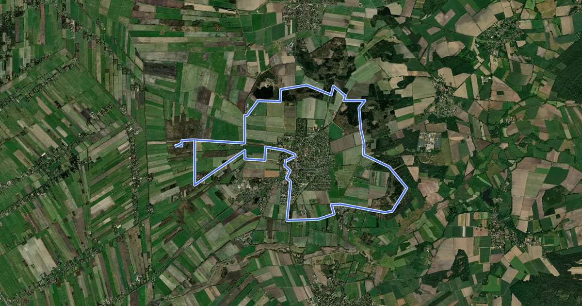 Маршрут Nordpfad Tarmstedter Moor на спутниковом снимке