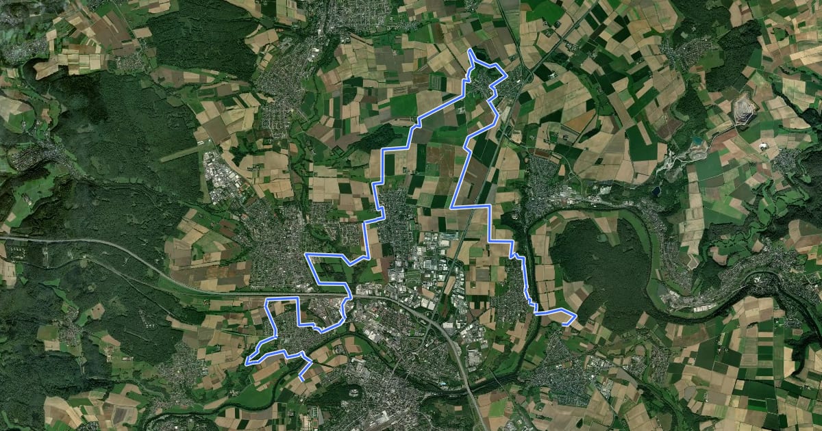Маршрут Nordroute Limburg на спутниковом снимке