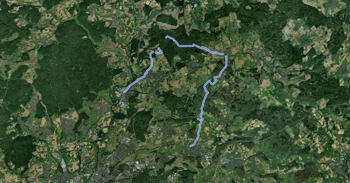 Маршрут Nordschleife на спутниковом снимке