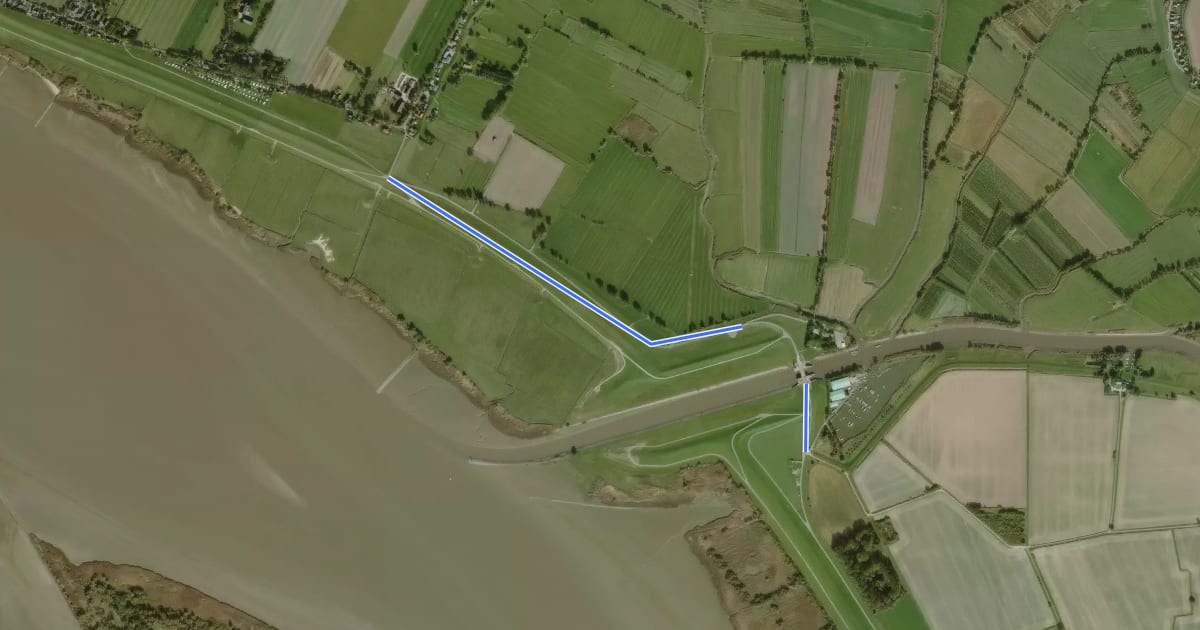 Маршрут Nordseeküstenroute (Alternativroute Krückaumündung) на спутниковом снимке