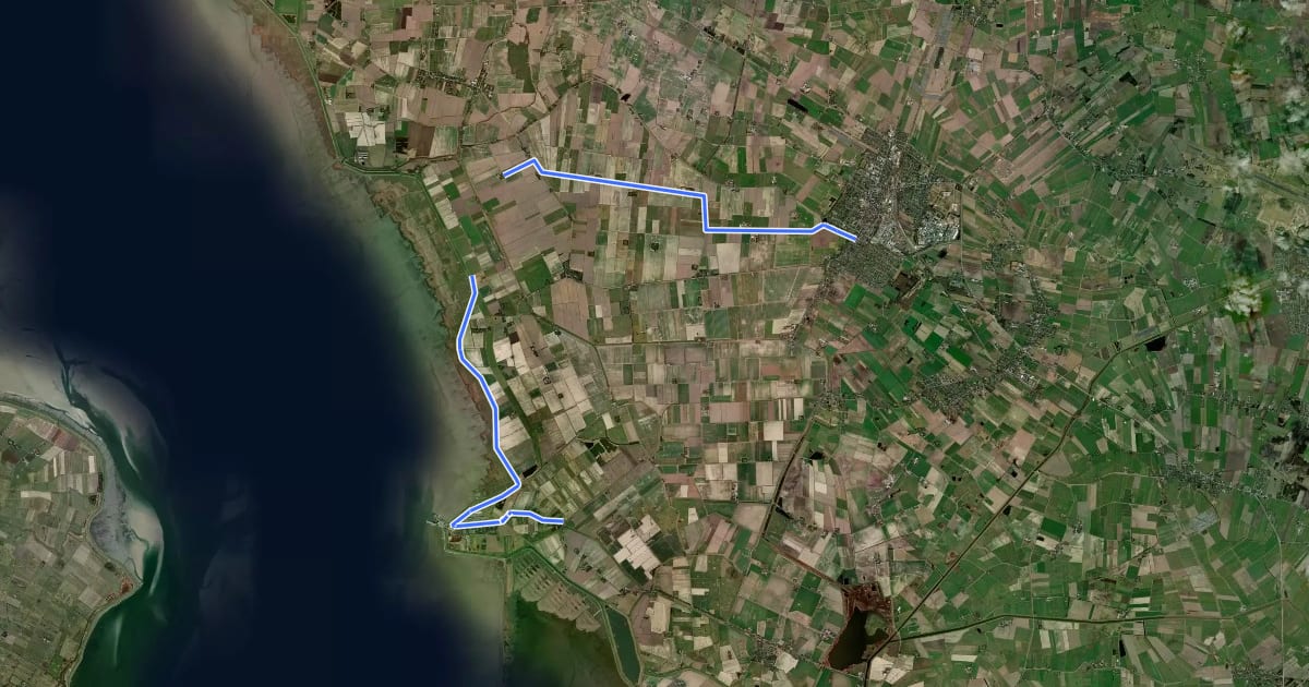 Маршрут Nordseeroute на спутниковом снимке