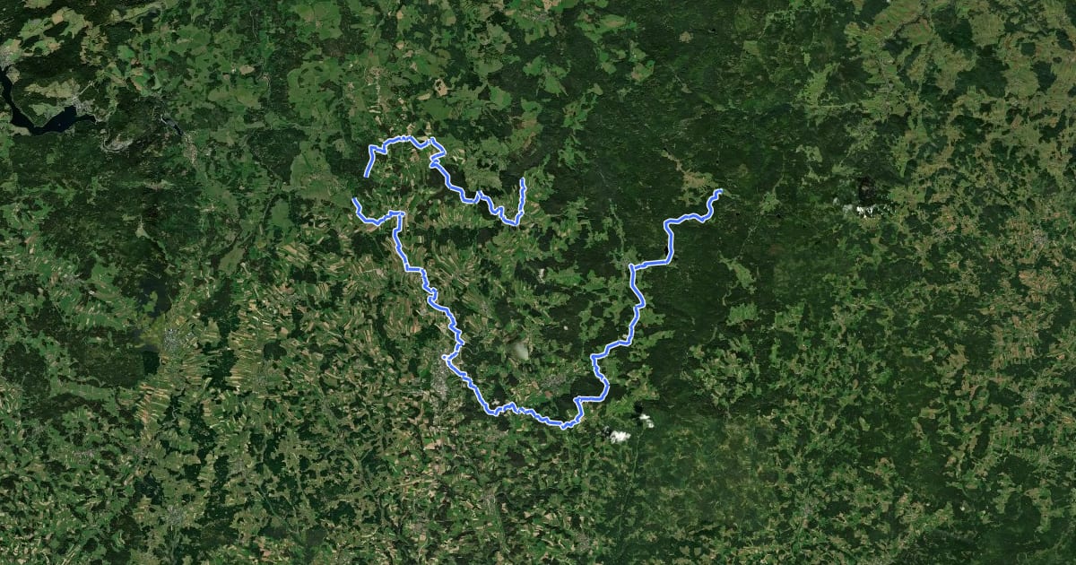 Маршрут Nordwaldkamm Panoramaweg на спутниковом снимке
