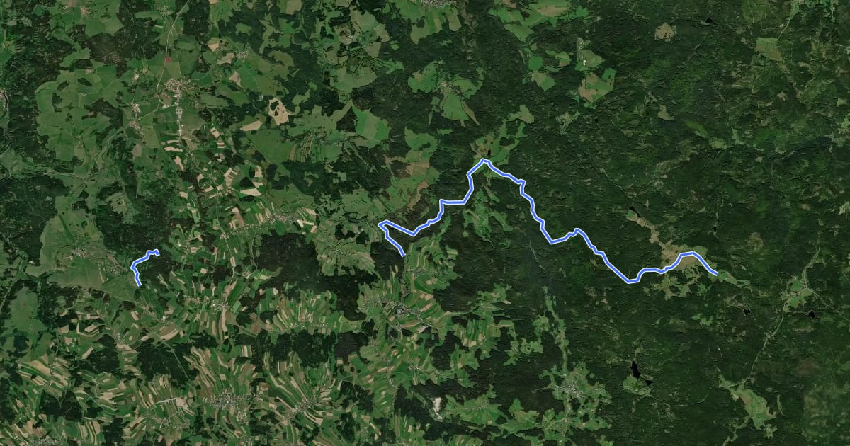 Маршрут Nordwaldkamm Panoramaweg (CZ) на спутниковом снимке
