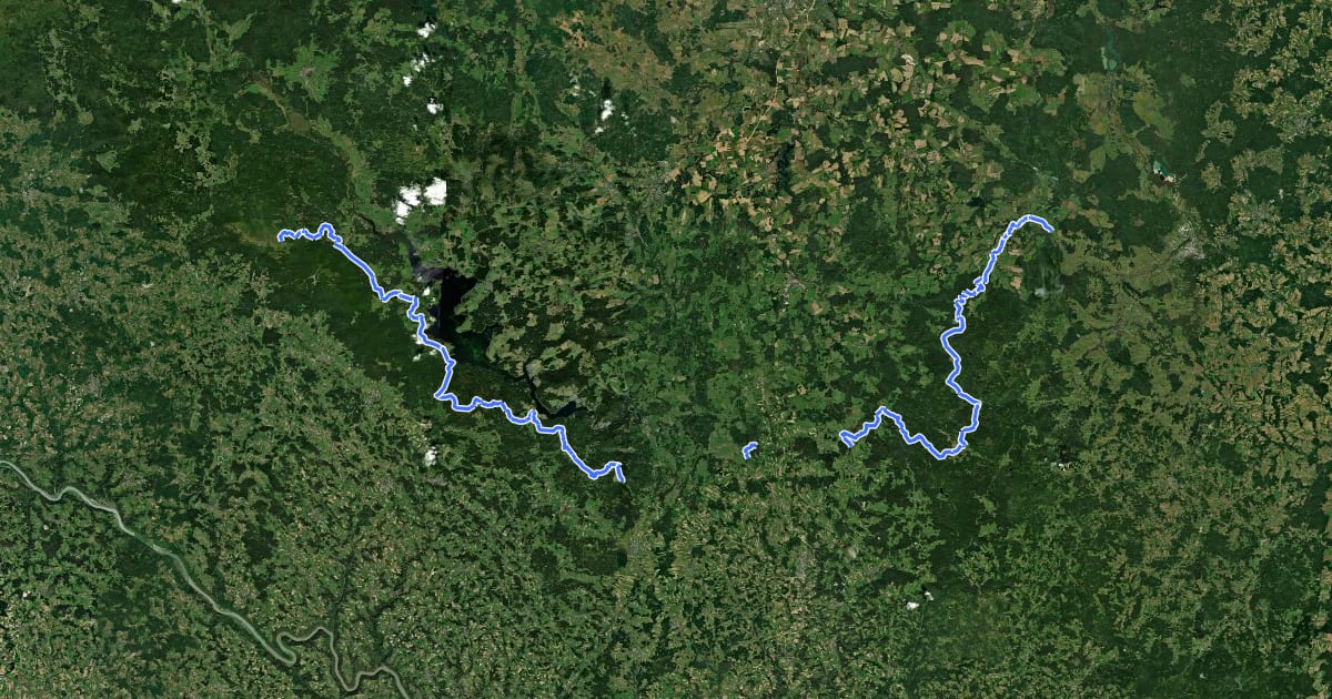 Маршрут Nordwaldkammweg II на спутниковом снимке