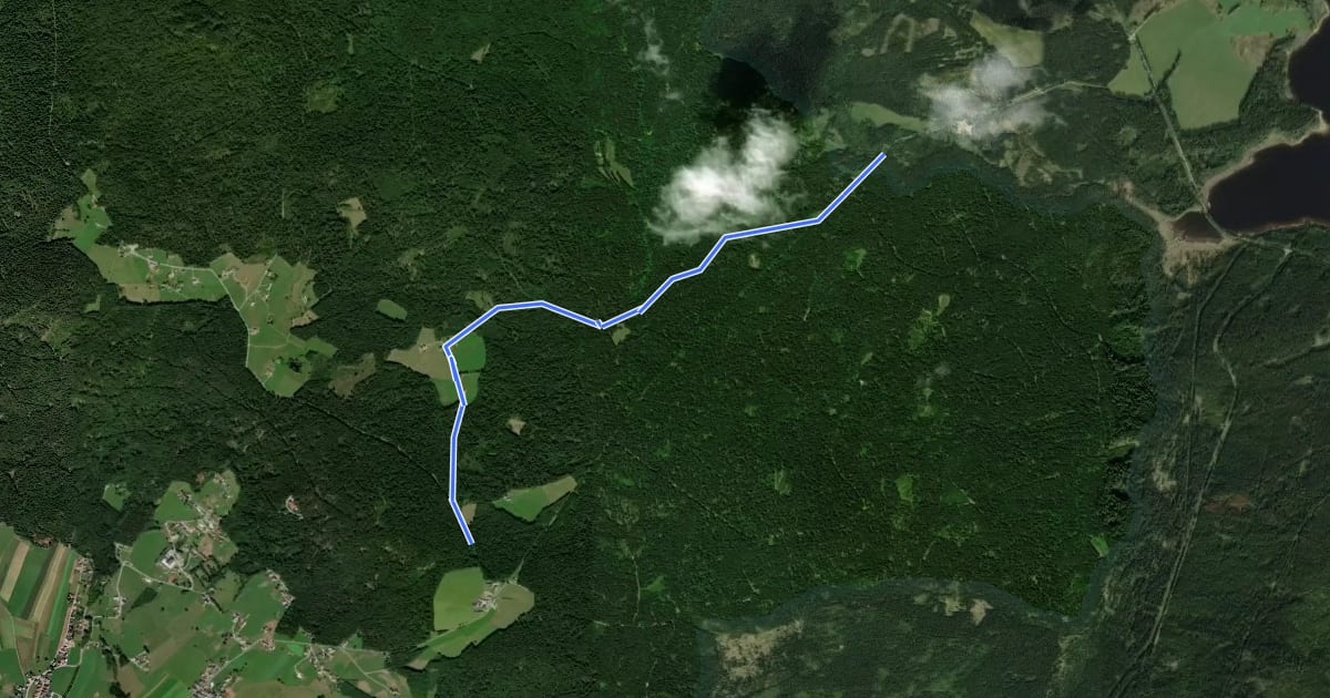 Маршрут Nordwaldkammweg Verbindungsweg V3 на спутниковом снимке