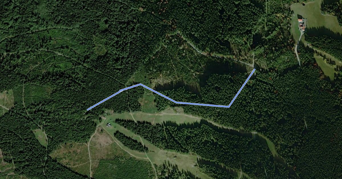 Маршрут Nordwaldkammweg Verbindungsweg V7 на спутниковом снимке