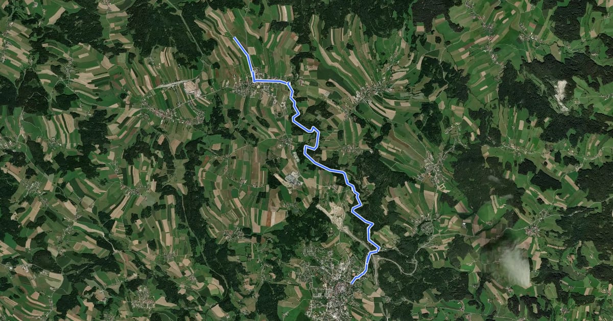 Маршрут Nordwaldkammweg Verbindungsweg V9 на спутниковом снимке