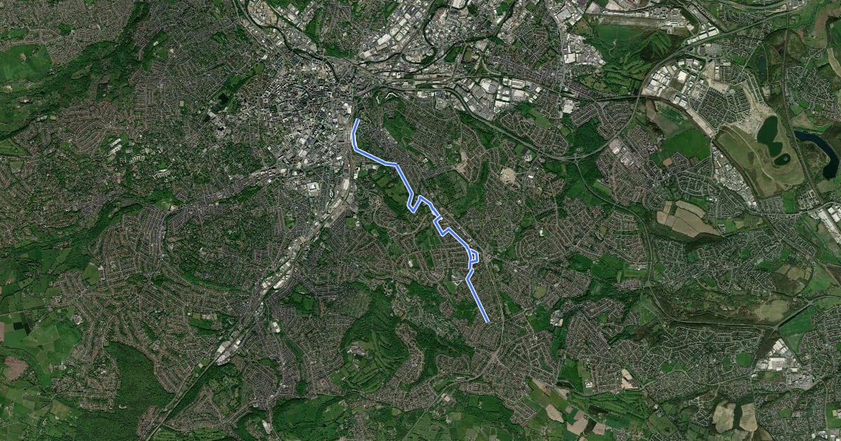Маршрут Norfolk Park Cycling Route на спутниковом снимке