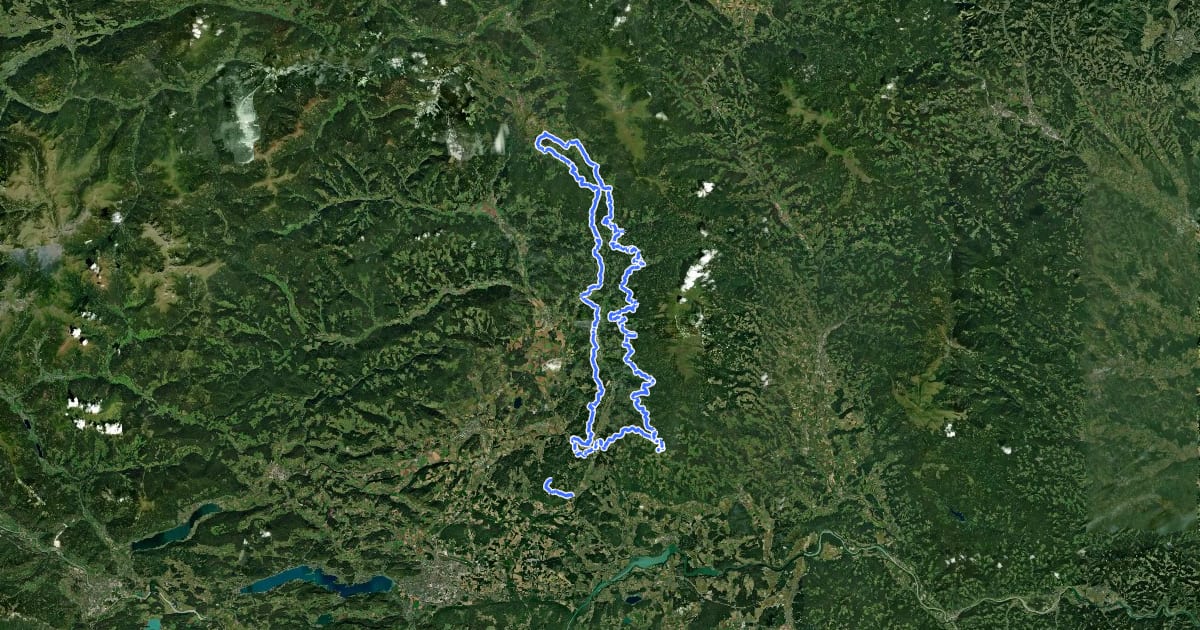 Маршрут Norischer Panoramaweg на спутниковом снимке