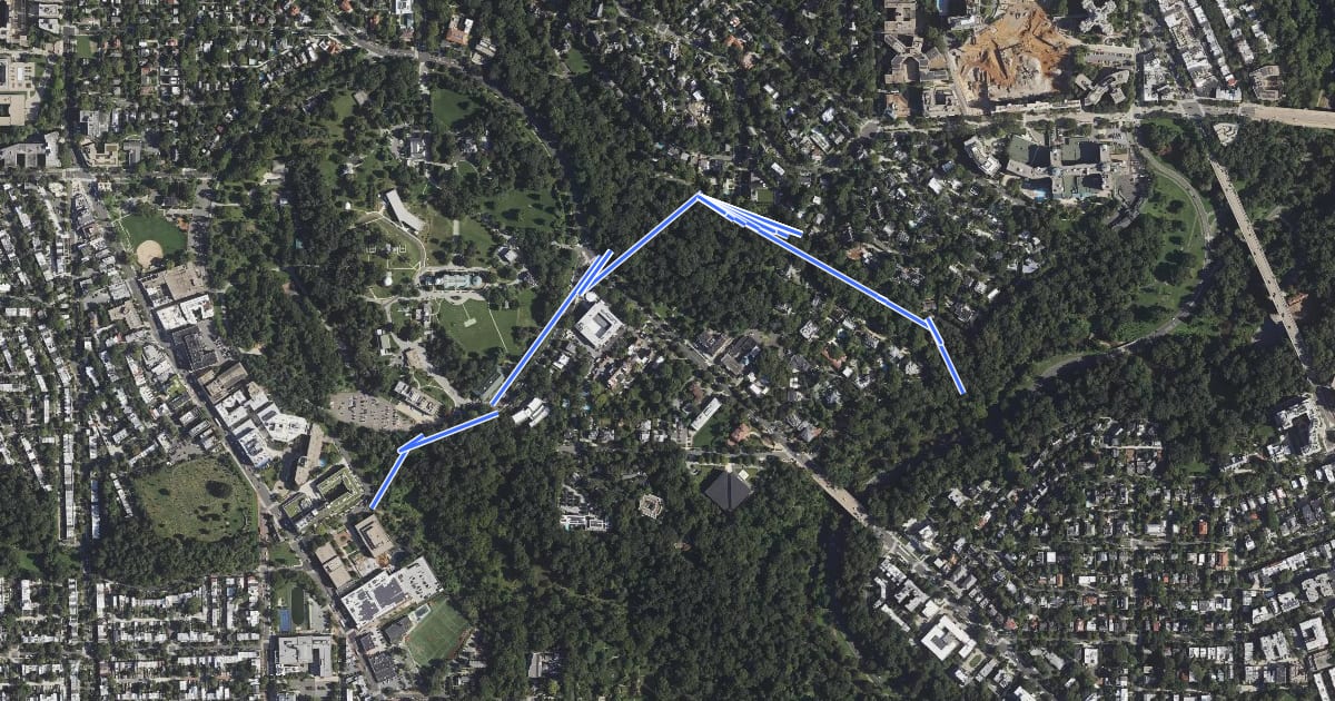 Маршрут Normanstone Trail на спутниковом снимке