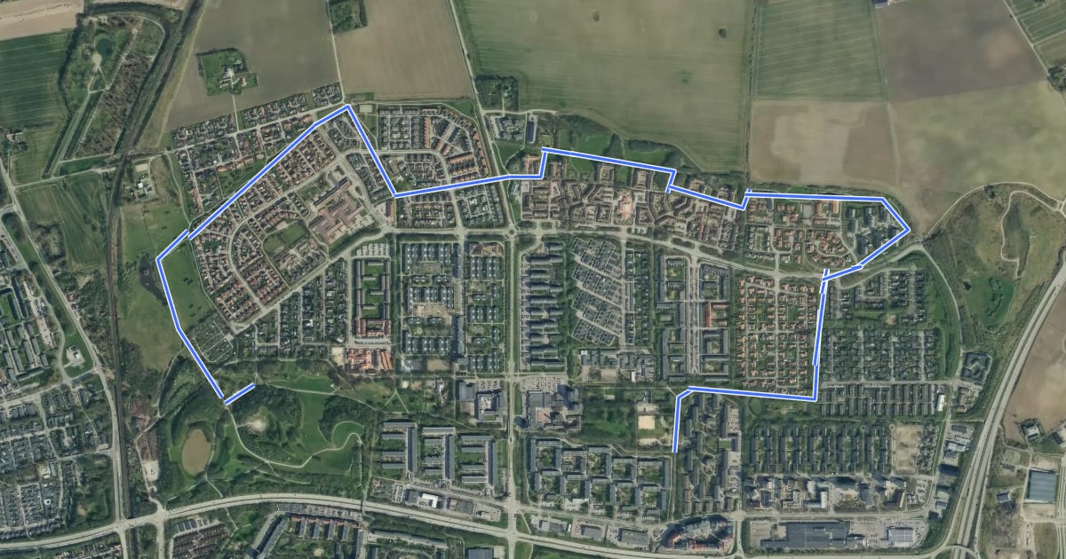 Маршрут Norra Fäladsstigen на спутниковом снимке