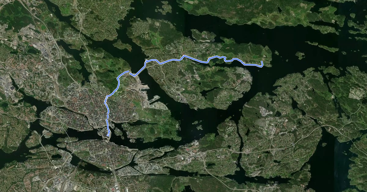 Маршрут Norra Lidingöstråket на спутниковом снимке