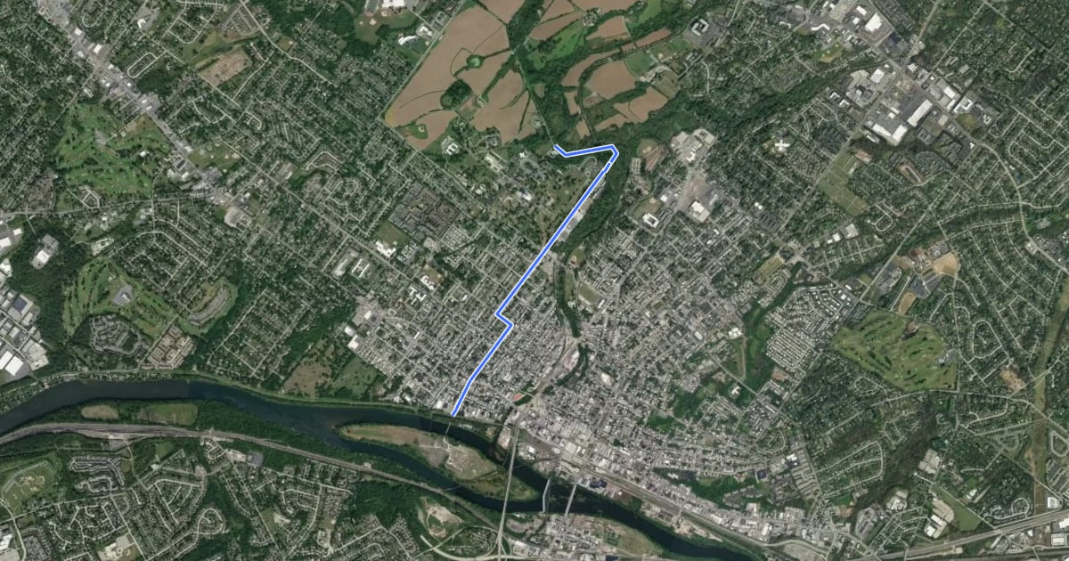 Маршрут Norristown Farm Park Connector на спутниковом снимке