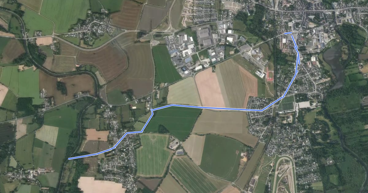 Маршрут Nort-sur-Erdre - Le Plessis-Pas-Brunet на спутниковом снимке