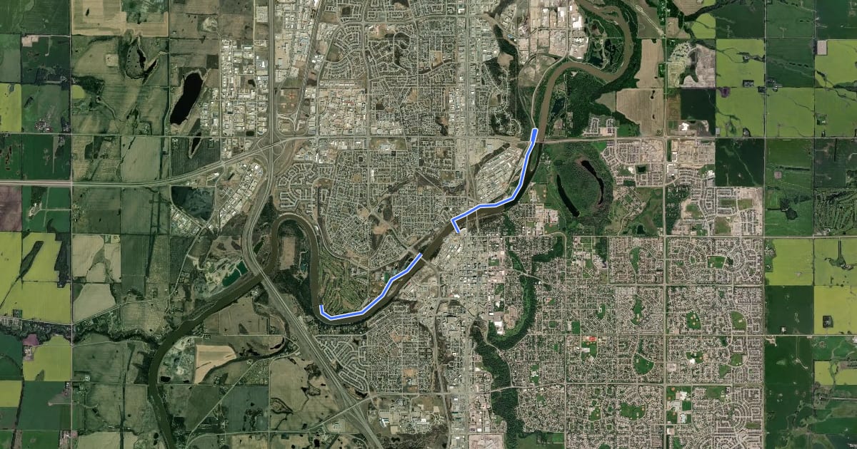 Маршрут North Bank Trail (TCT) на спутниковом снимке