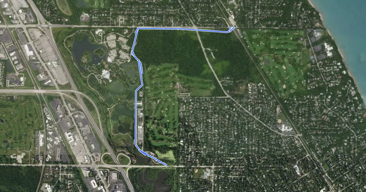 Маршрут North Branch Blue Paved (Non-FPCC) Trail на спутниковом снимке
