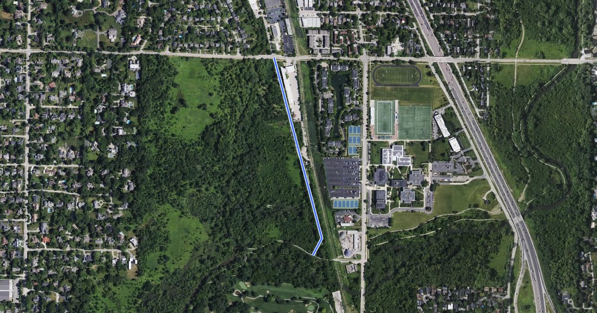 Маршрут North Branch Purple Paved Spur на спутниковом снимке