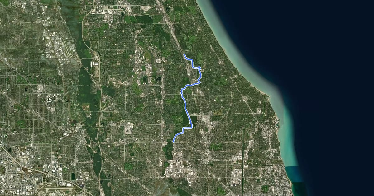 Маршрут North Branch Yellow Unpaved Trail на спутниковом снимке