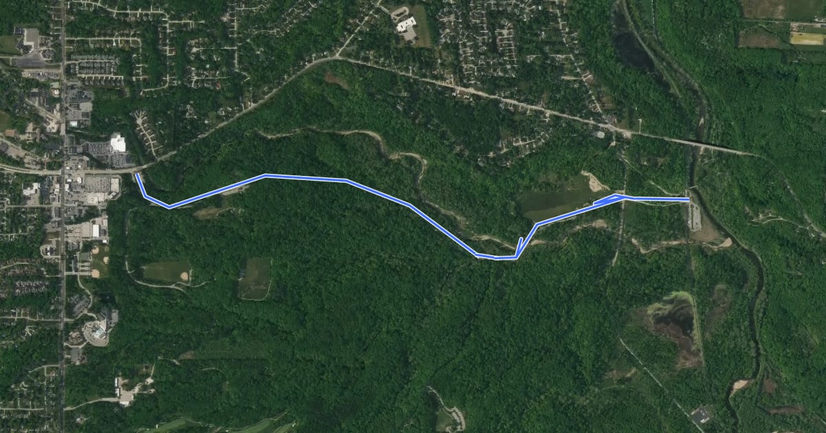 Маршрут North Brecksville Reservation All Purpose Trail на спутниковом снимке