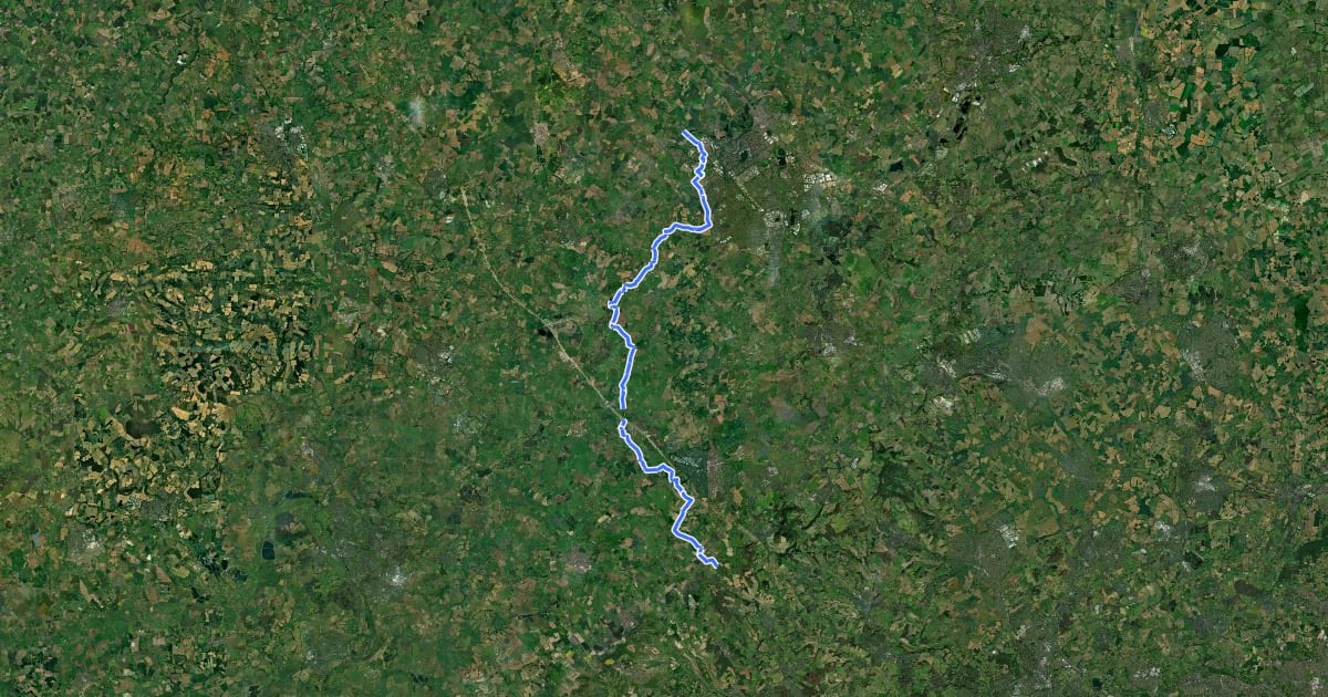 Маршрут North Bucks Way на спутниковом снимке