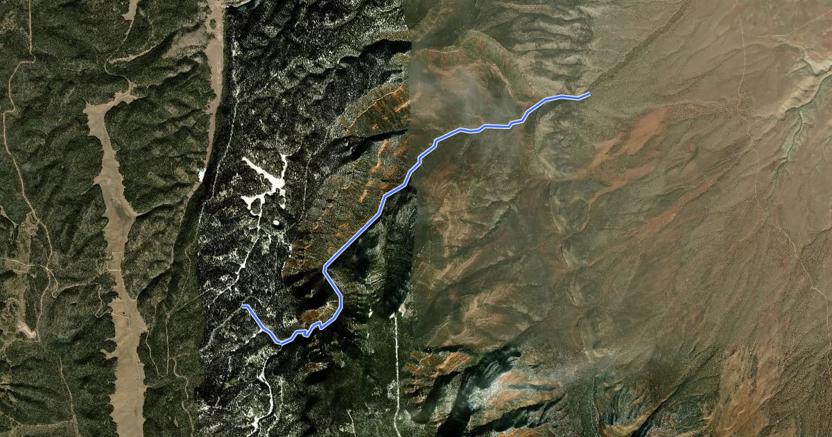 Маршрут North Canyon Trail на спутниковом снимке