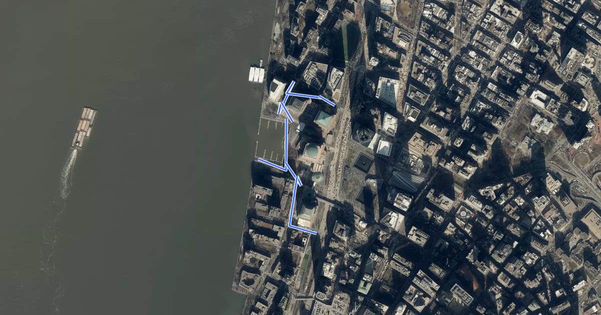 Маршрут North Cove на спутниковом снимке