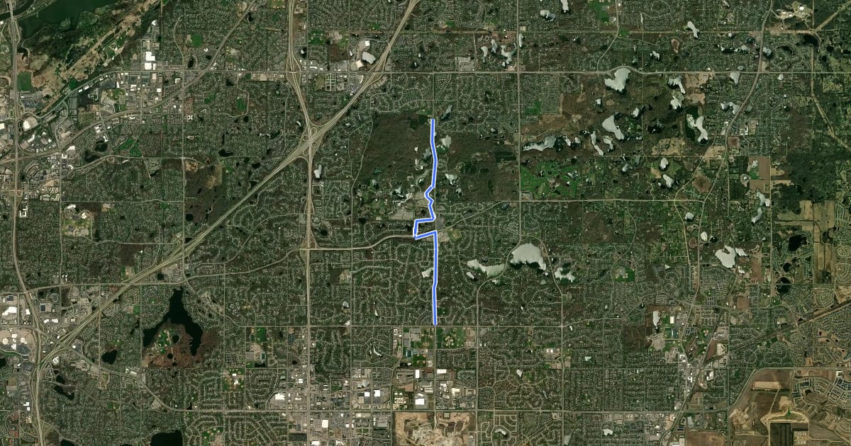 Маршрут North Creek Greenway на спутниковом снимке