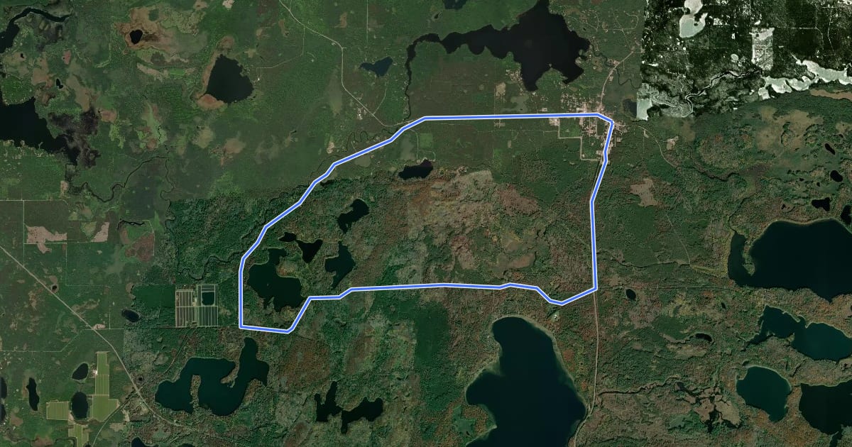 Маршрут North Creek Loop на спутниковом снимке