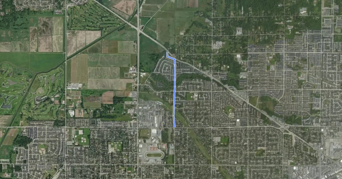 Маршрут North Creek Neighbourhood Bike Route на спутниковом снимке
