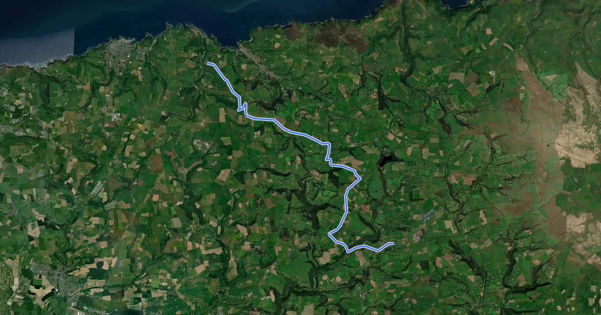 Маршрут North Devon Cycle Route на спутниковом снимке