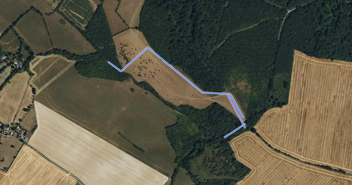 Маршрут North Downs Way Link Path на спутниковом снимке