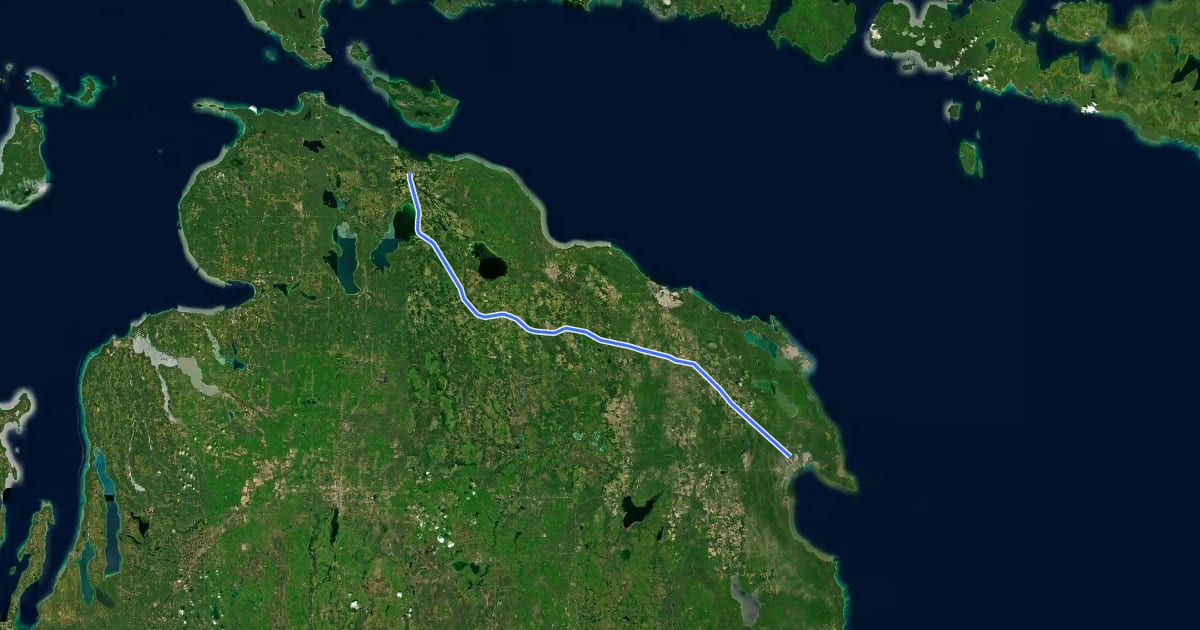 Маршрут North Eastern State Trail на спутниковом снимке