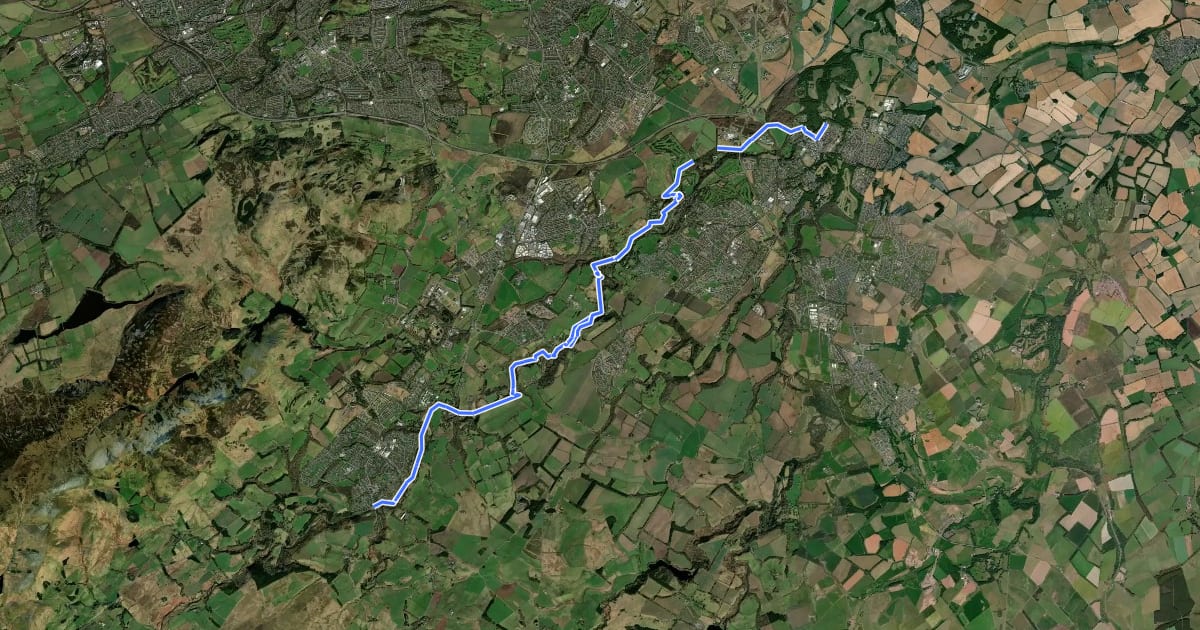 Маршрут North Esk Way на спутниковом снимке