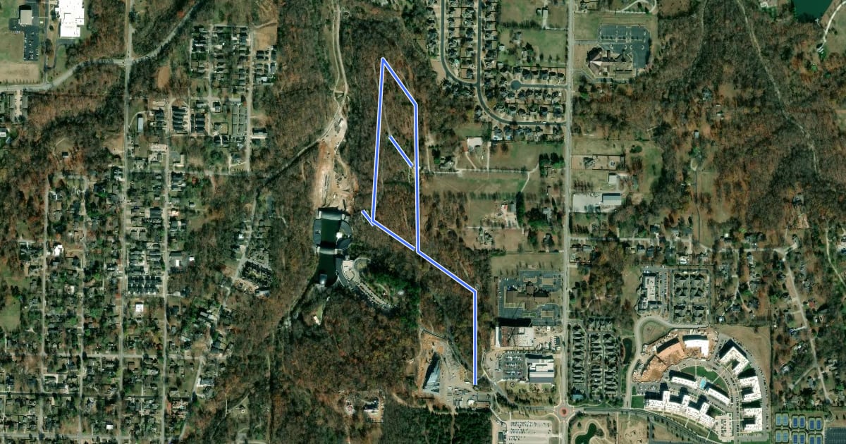 Маршрут North Forest Trail на спутниковом снимке