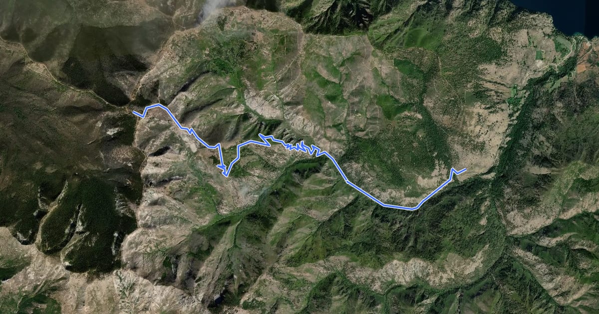 Маршрут North Fork 25 Mile Creek Trail на спутниковом снимке