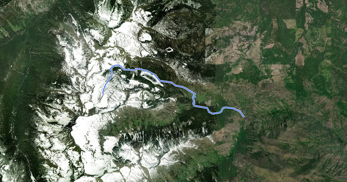 Маршрут North Fork Chiwaukum Trail на спутниковом снимке