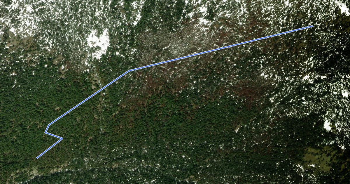 Маршрут North Fork Fortune Creek Trail на спутниковом снимке