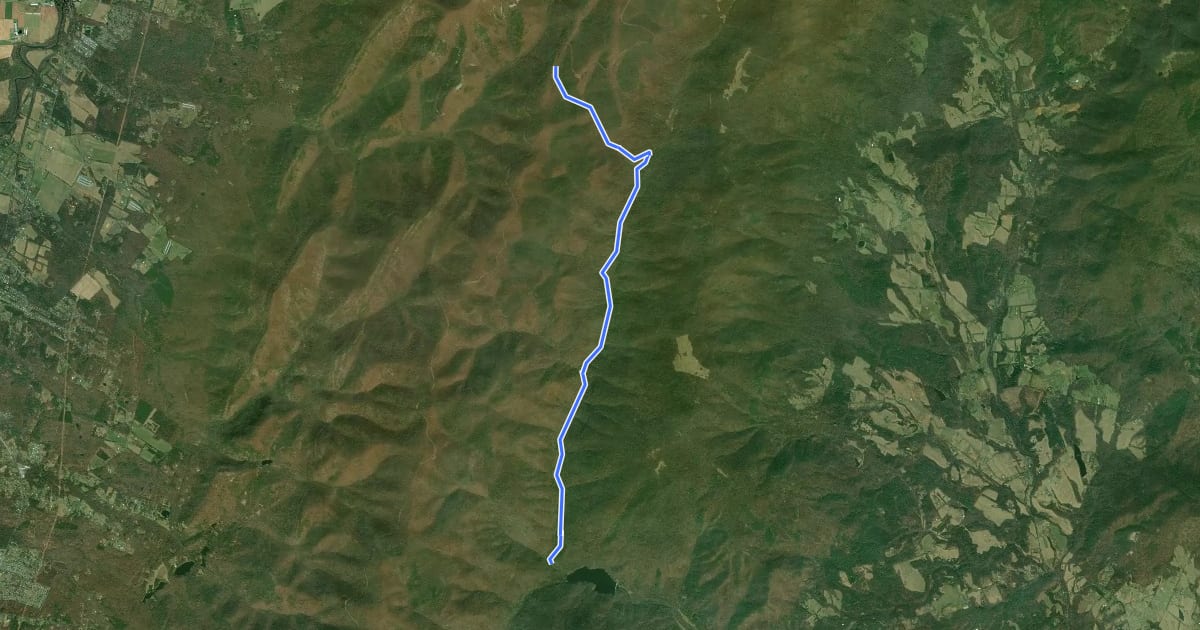 Маршрут North Fork Moormans River Trail на спутниковом снимке