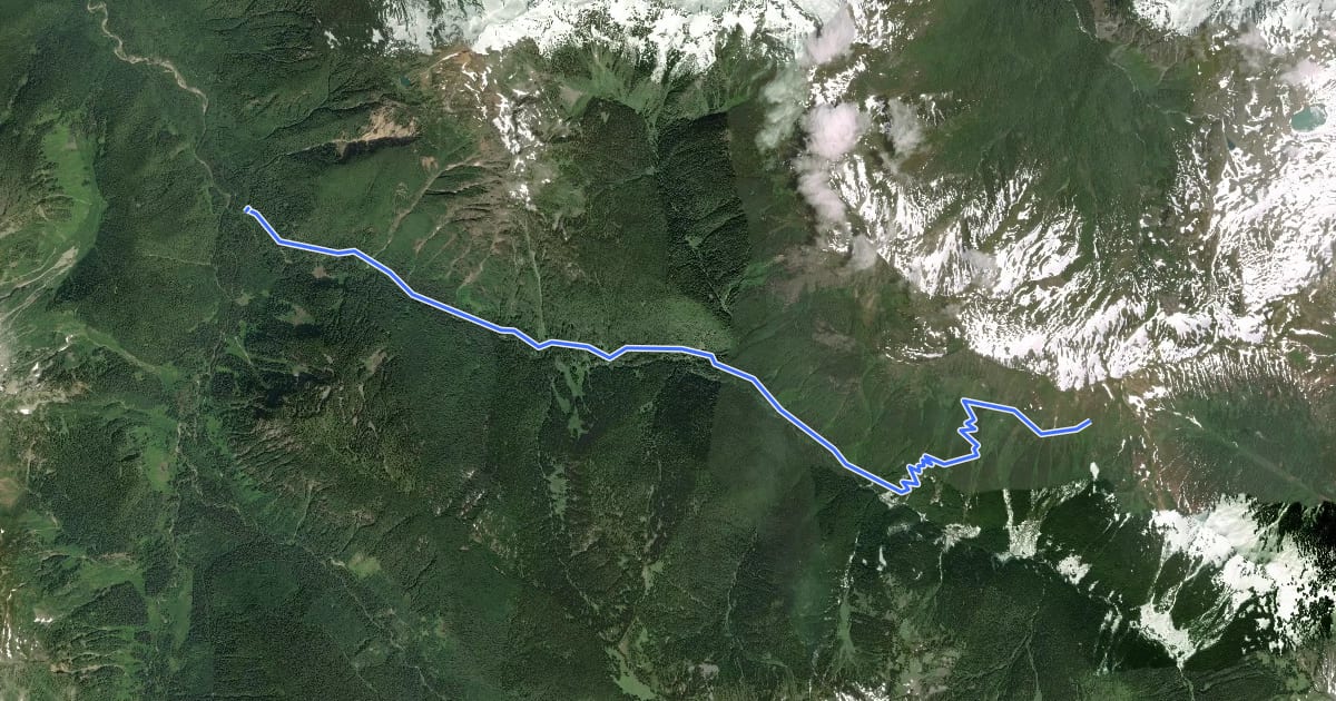Маршрут North Fork Sauk Trail на спутниковом снимке