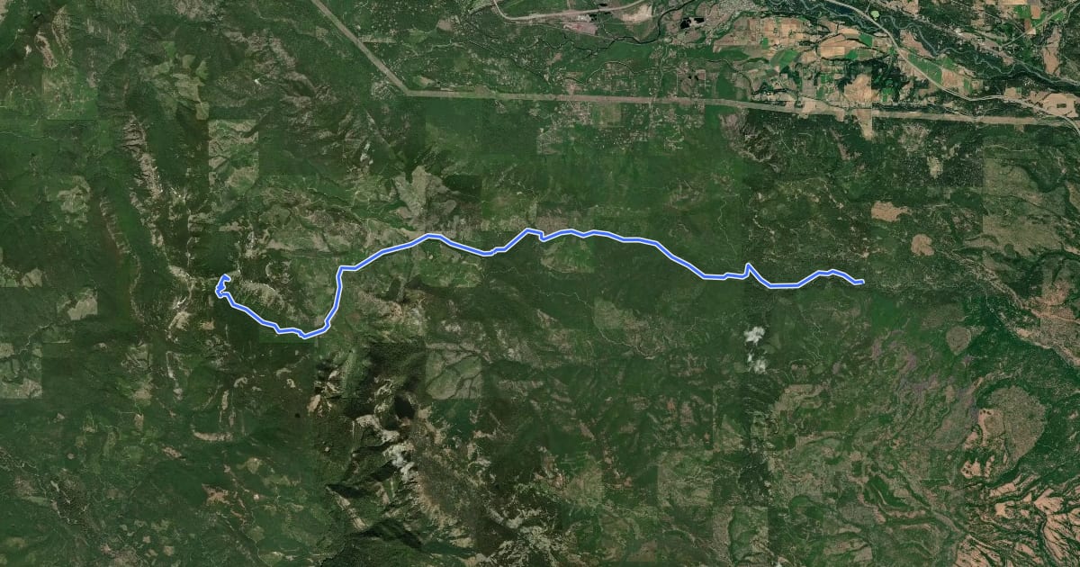 Маршрут North Fork Taneum Trail на спутниковом снимке