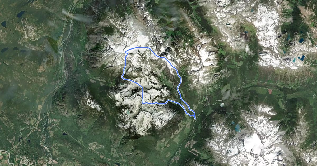 Маршрут North Joffre Horseshoe на спутниковом снимке