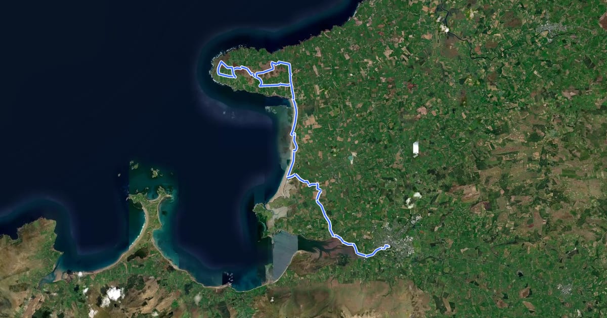 Маршрут North Kerry Way на спутниковом снимке