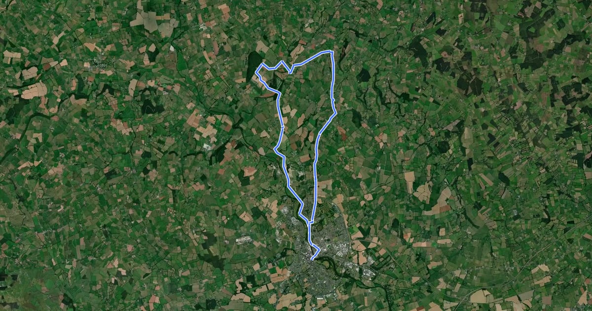 Маршрут North Kilkenny Cycle Loop на спутниковом снимке