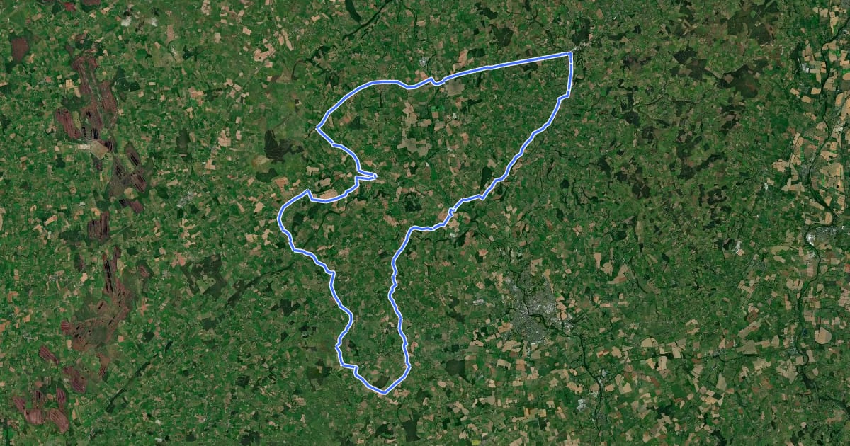 Маршрут North Kilkenny Cycle Route на спутниковом снимке