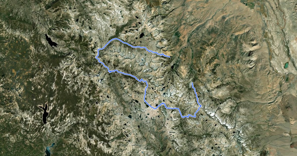 Маршрут North Lake South Lake Loop на спутниковом снимке