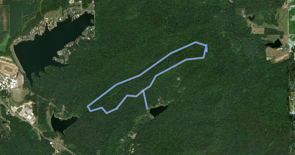 Маршрут North Loopt Trail на спутниковом снимке